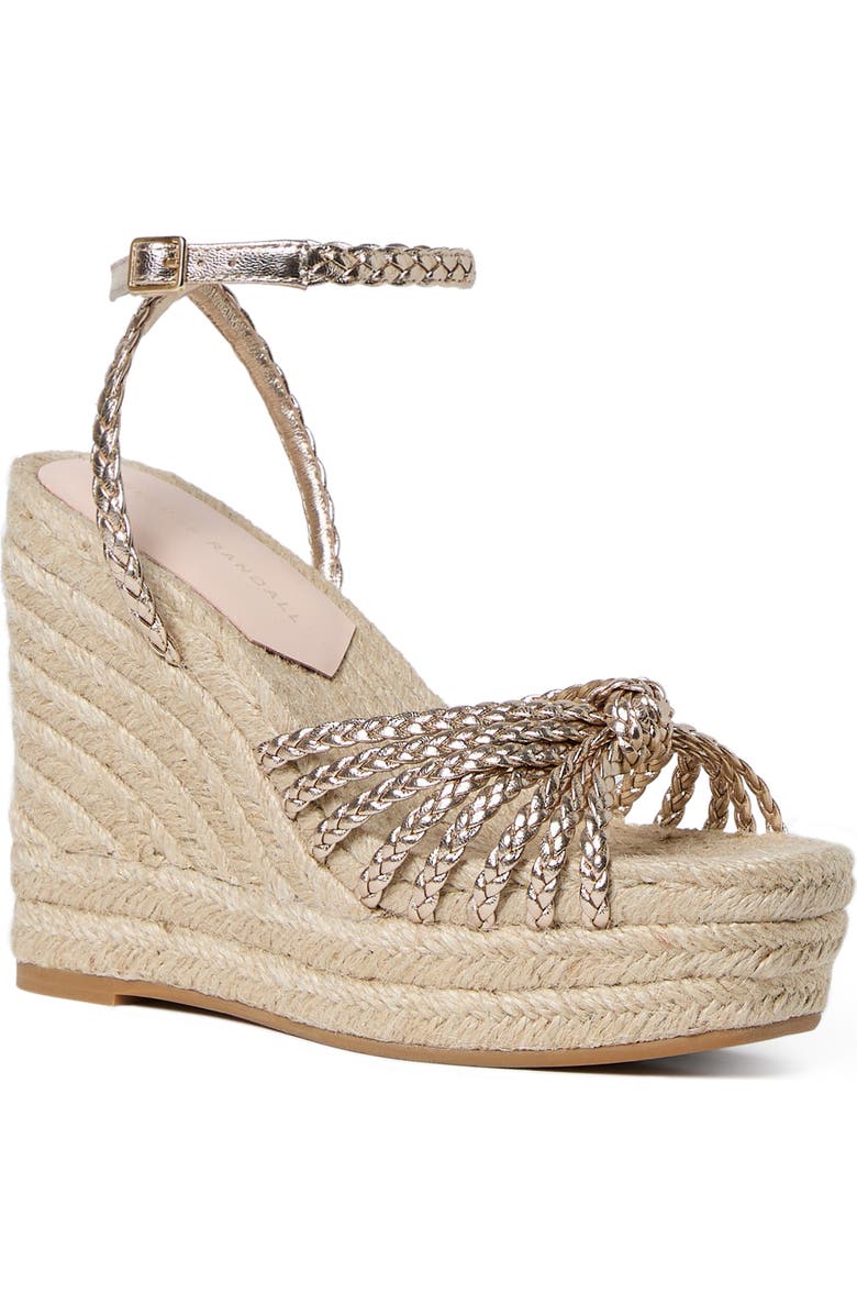 Loeffler Randall Pamela Ankle Strap Platform Wedge Sandal, Main, color, Champage/ Natural