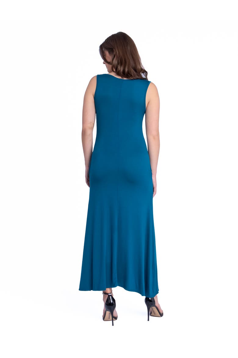 Scoop Neck Sleeveless Maxi Dress with Pockets, Alternate, color, Teal