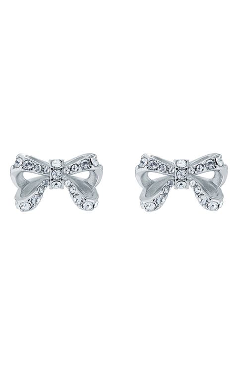 Callayy Crystal Petite Bow Stud Earrings