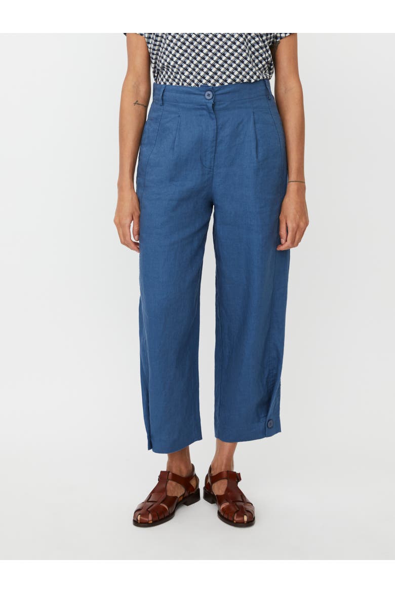 MaPunna Cropped Linen Pants, Main, color, Ensign Blue