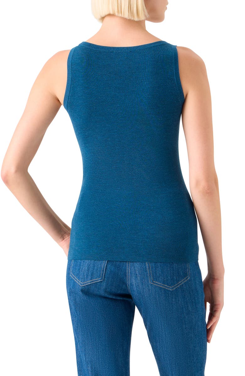 Akris punto Fitted Virgin Wool Sweater Tank, Alternate, color, Teal