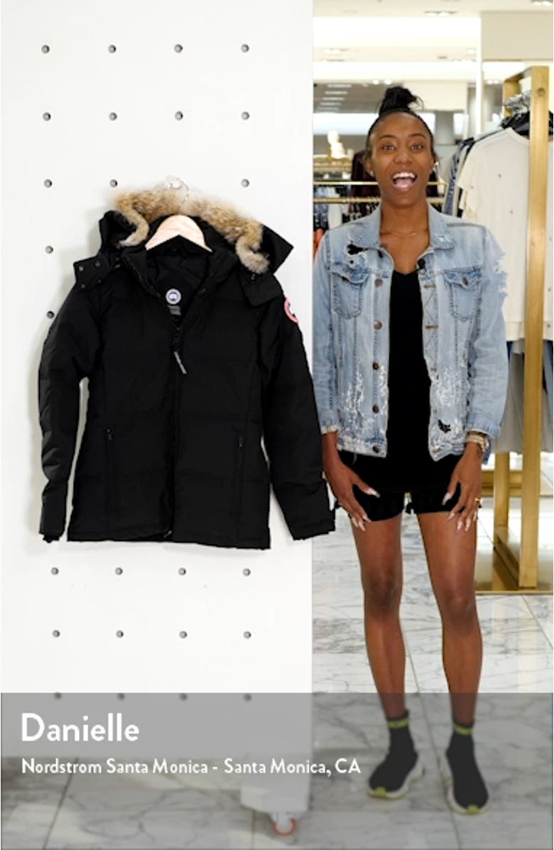 'Chelsea' Slim Fit Down Parka with Genuine Coyote Fur Trim, sales video thumbnail