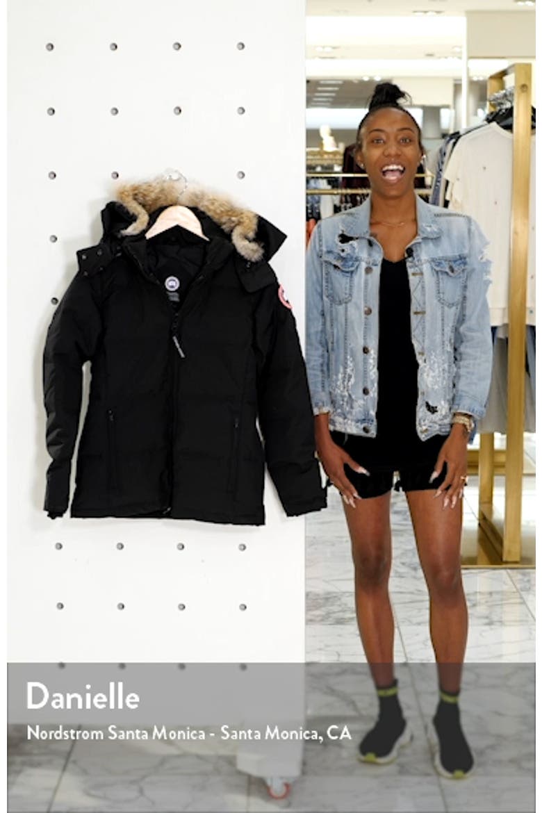 'Chelsea' Slim Fit Down Parka with Genuine Coyote Fur Trim video
