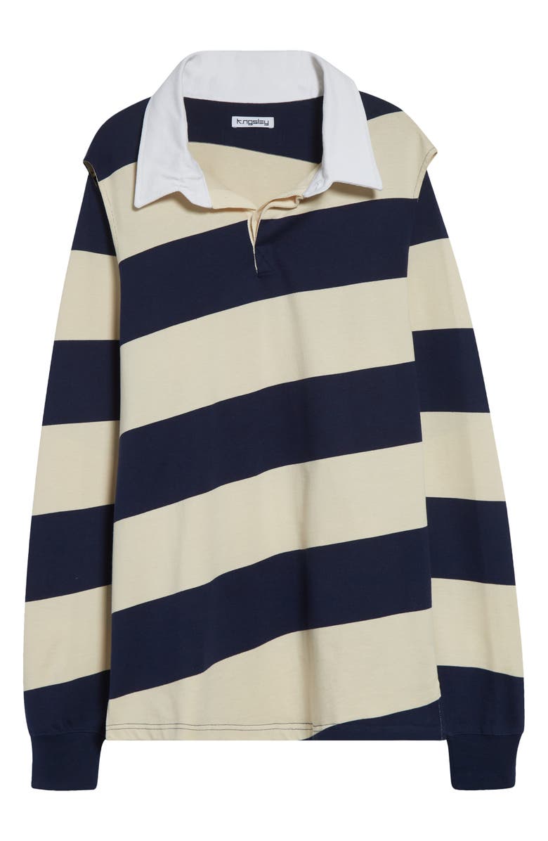 K.NGSLEY Gender Inclusive Pegasus Polo, Alternate, color, Off-White/ Navy