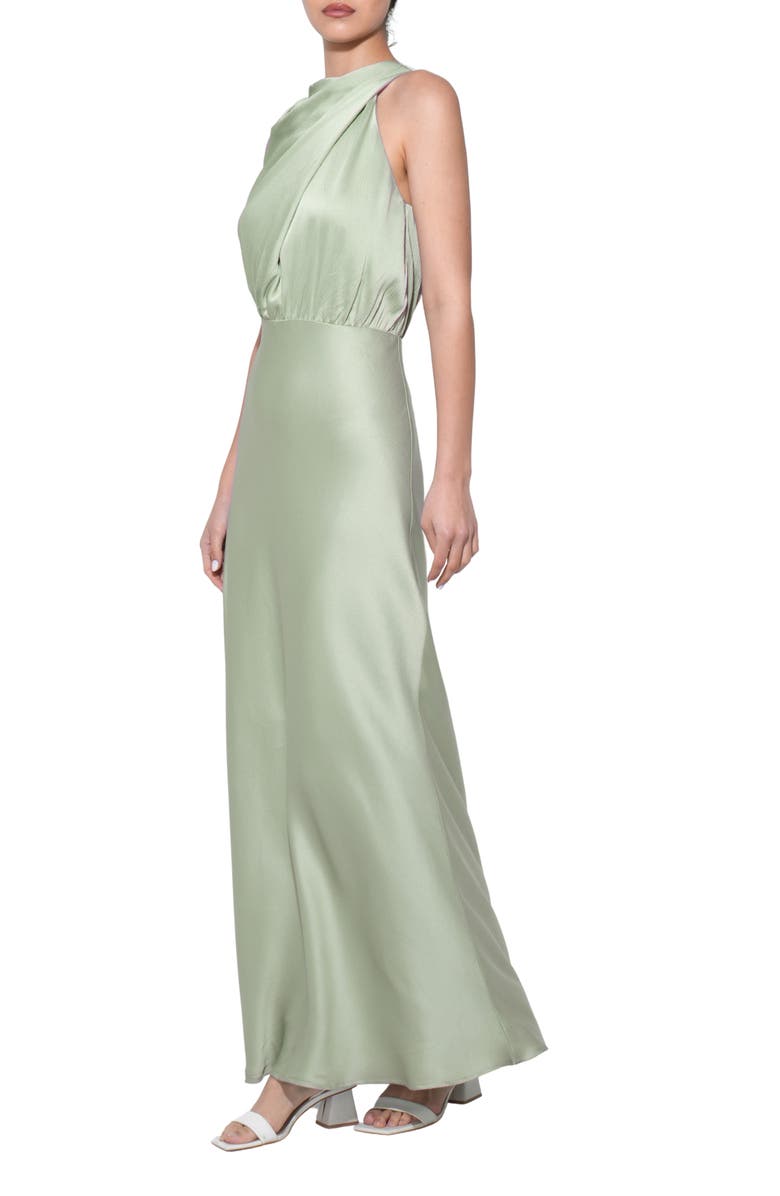 Adelyn Rae Kate Twist Cowl Neck Maxi Dress, Alternate, color, Sage