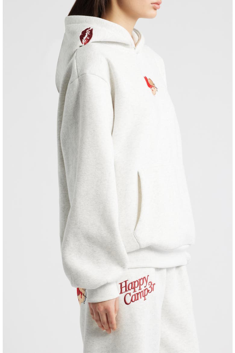 Sweet Like Cherry Embroidered Hoodie, Alternate, color, HEATHER GRAY