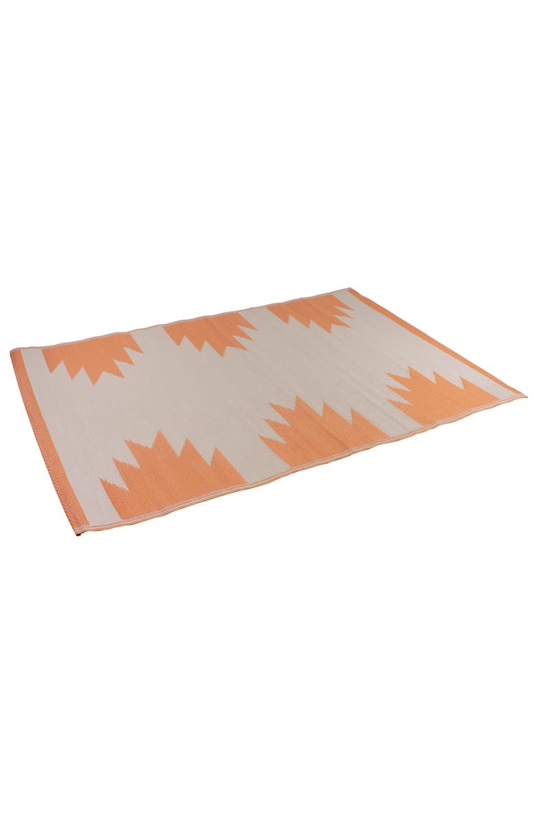 Northlight 4' x 6' Orange and Beige Southwestern Print Rectangular Outdoor Area Rug, Alternate, color, 