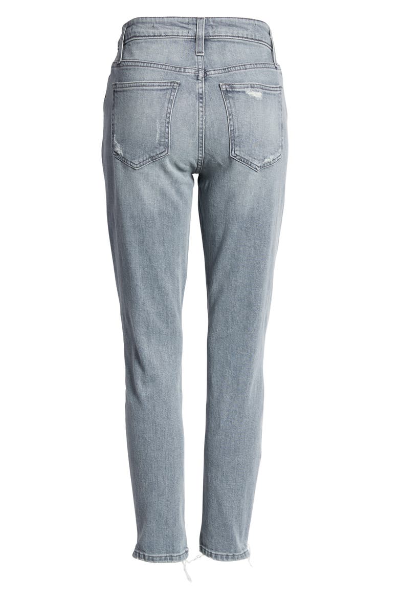 The Charlie Ripped High Waist Ankle Skinny Jeans, Alternate, color, VETIVER