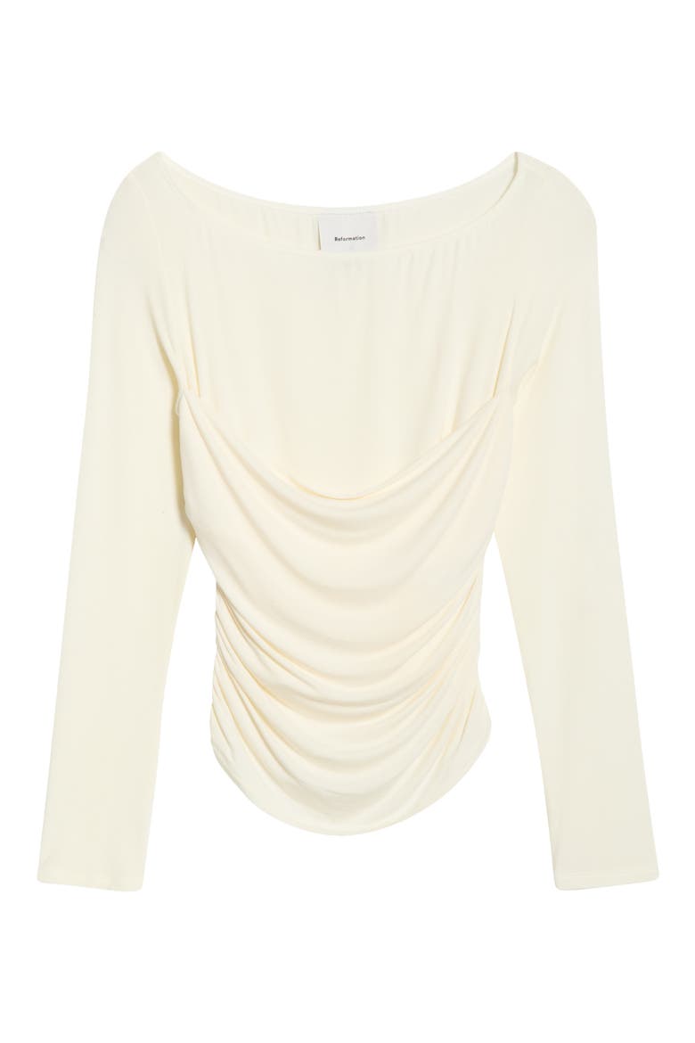 Julian Ruched Knit Top, Alternate, color, IVORY