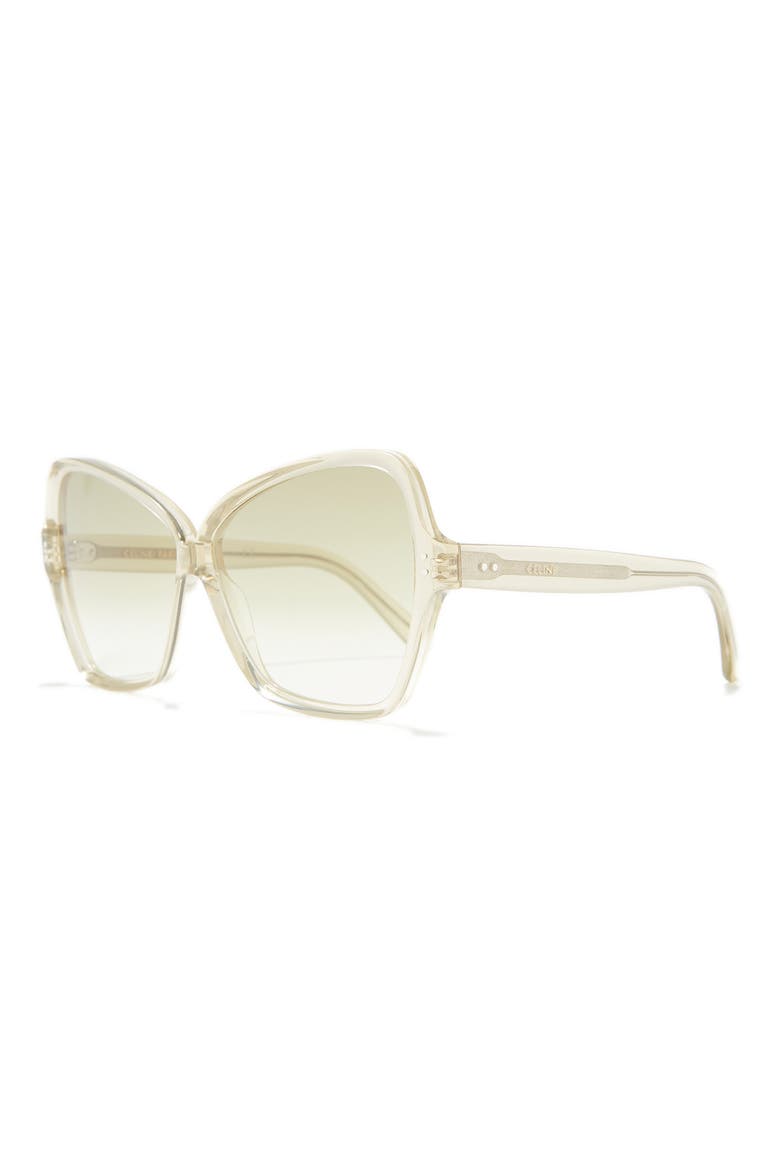 64mm Butterfly Sunglasses, Alternate, color, SHINY LIGHT/GRADIENT GREEN