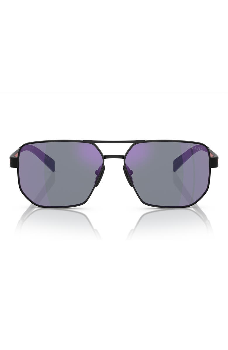 PRADA SPORT 59mm Pilot Sunglasses, Main, color, 