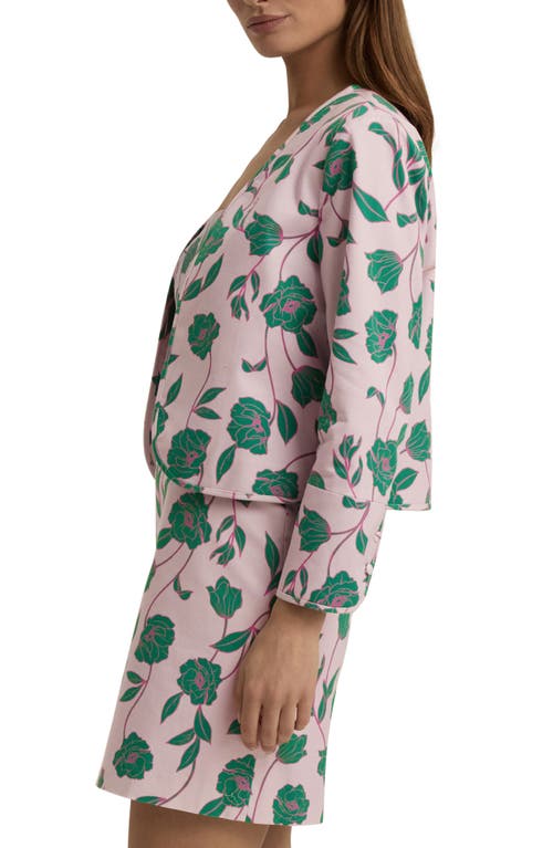 Favorite Daughter The Willow Floral Stretch Cotton Bolero Jacket In Wisteria Field Flo