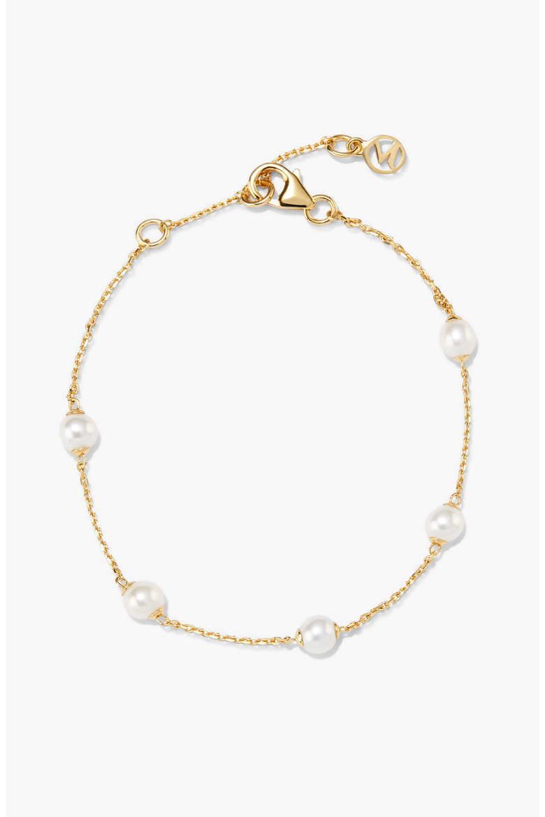 Mini Satellite Bracelet, Main, color, Gold / Pearl