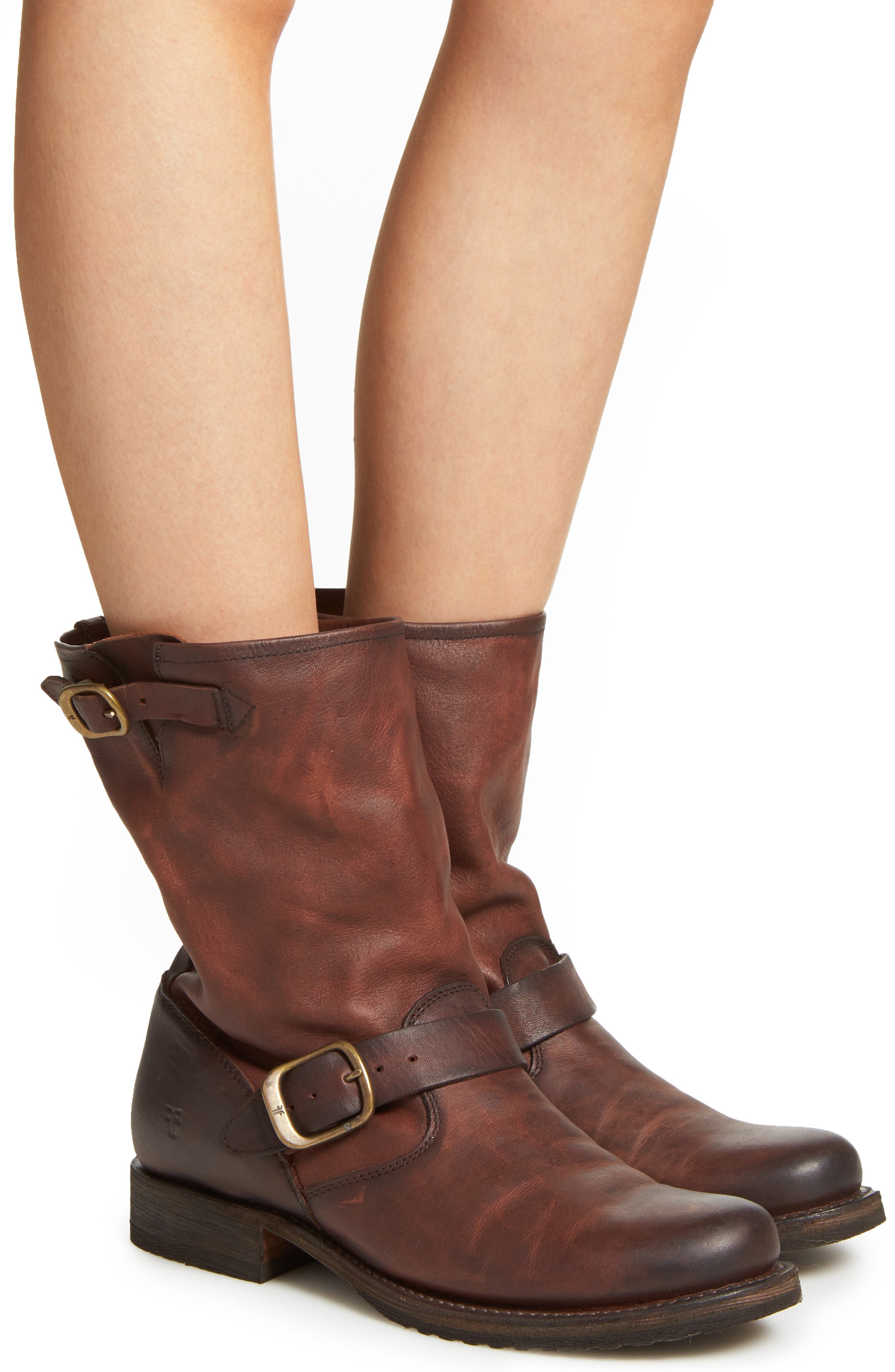 'Veronica' Short Boot, Alternate, color, REDWOOD
