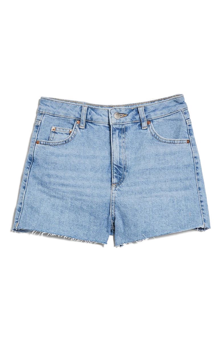 Topshop Denim Mom Shorts, Alternate, color, 