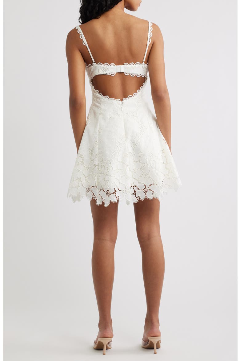 Isla Scalloped Lace Cocktail Minidress, Alternate, color, WHITE