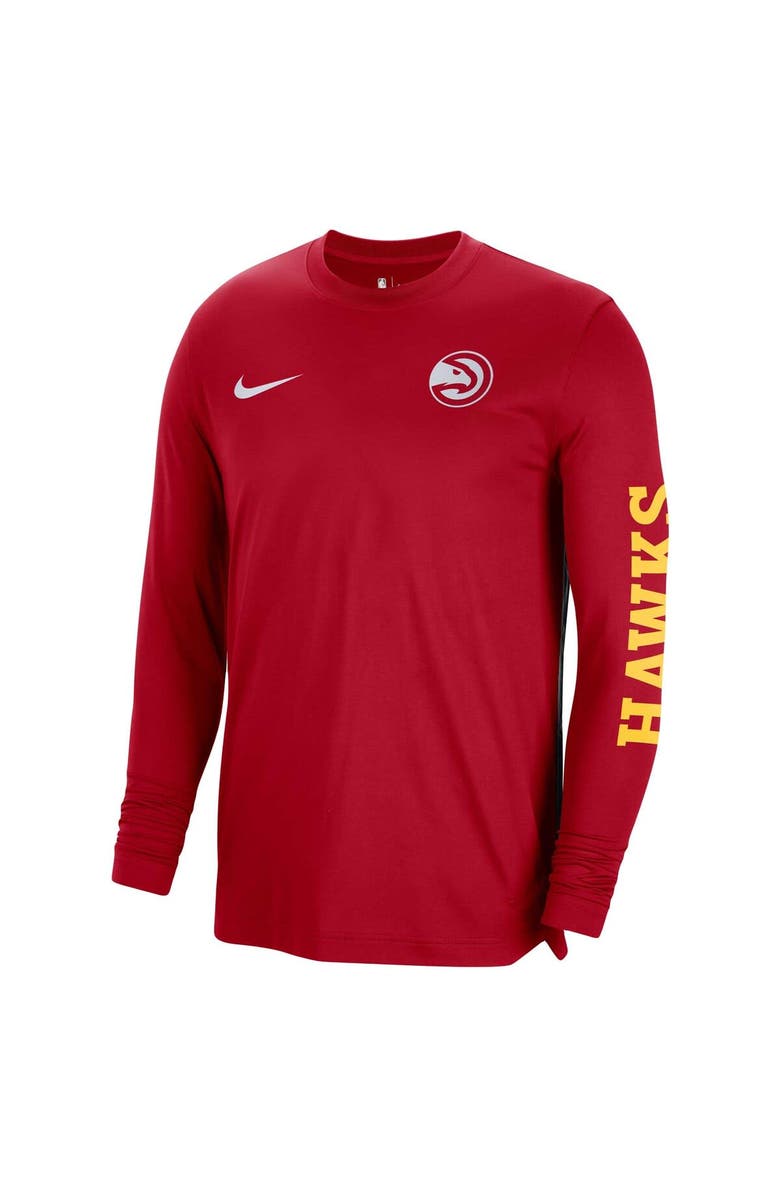 Nike Unisex Nike Red Atlanta Hawks 2023/24 Authentic Pregame Long Sleeve Shooting Shirt, Alternate, color, 