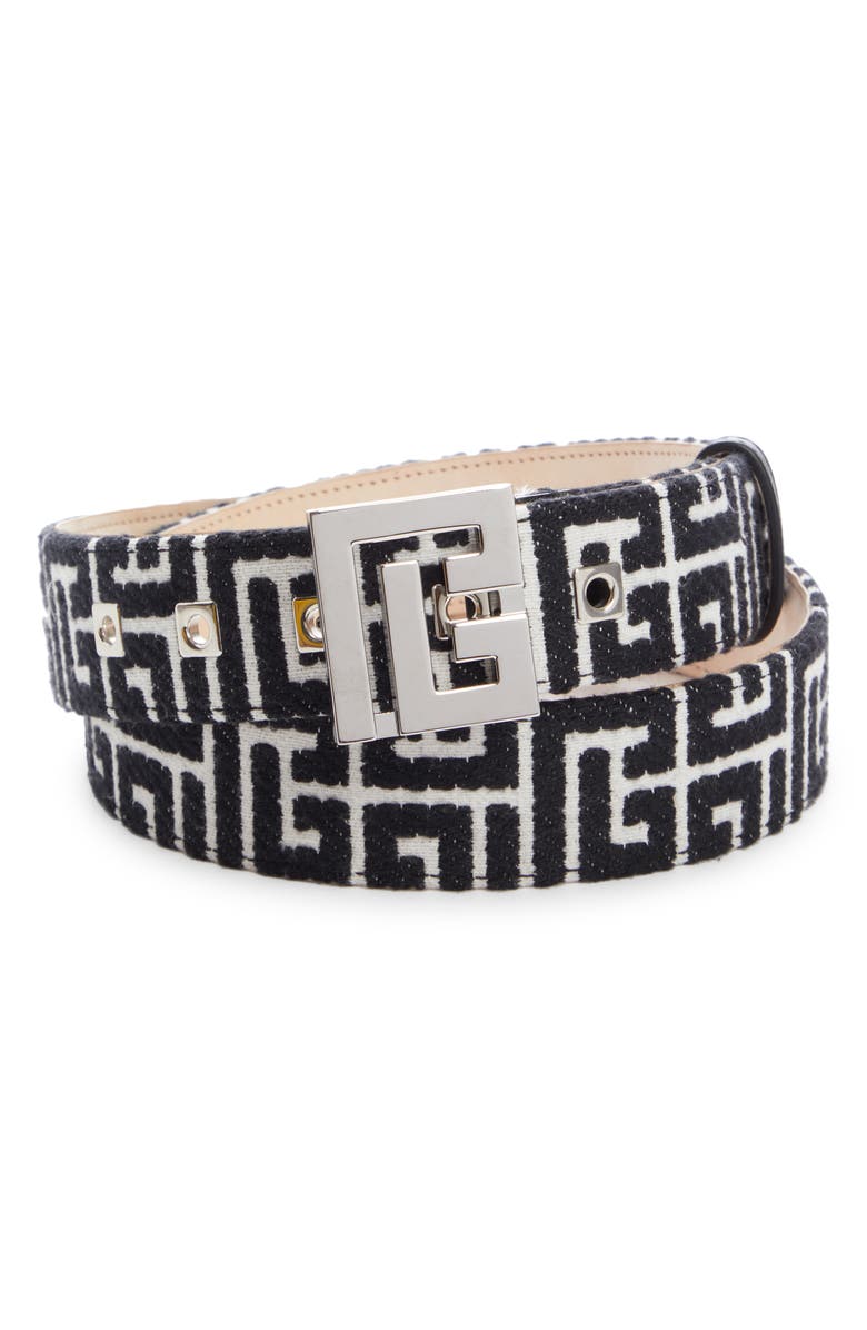 Balmain 4G Monogram Jacquard Belt, Main, color, 