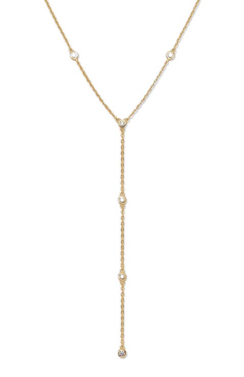 CZ Poppy Lariat Necklace