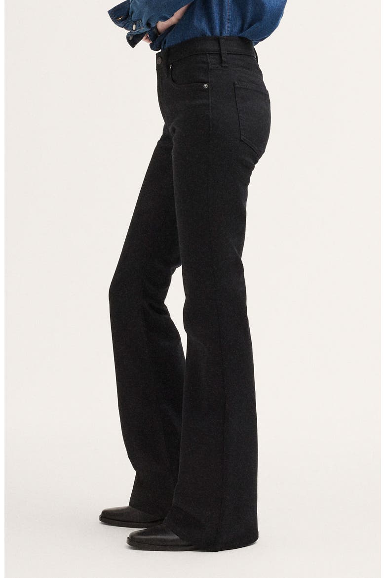 The Short Flare Super Stretch Jeans, Alternate, color, BLACK RINSE WASH