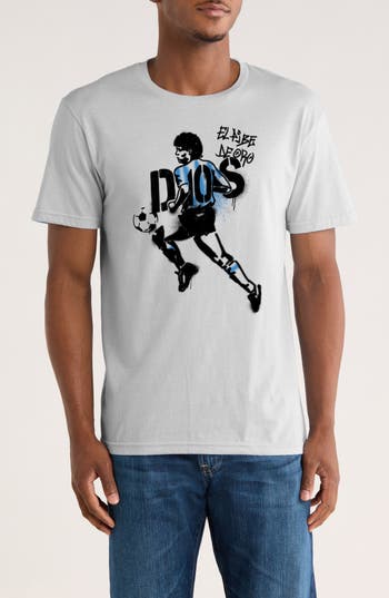 Monster Digital Maradona Stencils Graphic T-shirt In White