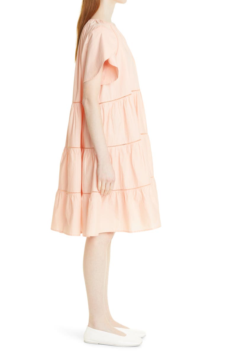 Merlette Allegre Tiered Poplin Dress, Alternate, color, Light Peach