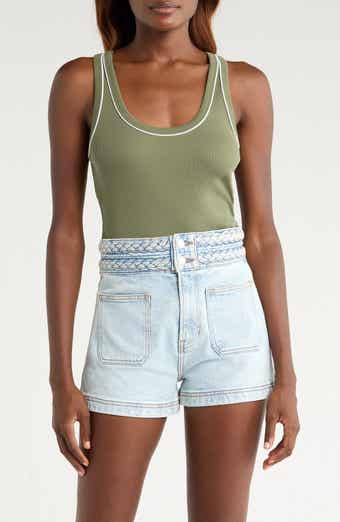 Veronica Beard Birke Contrast Detail Stretch Cotton Tank