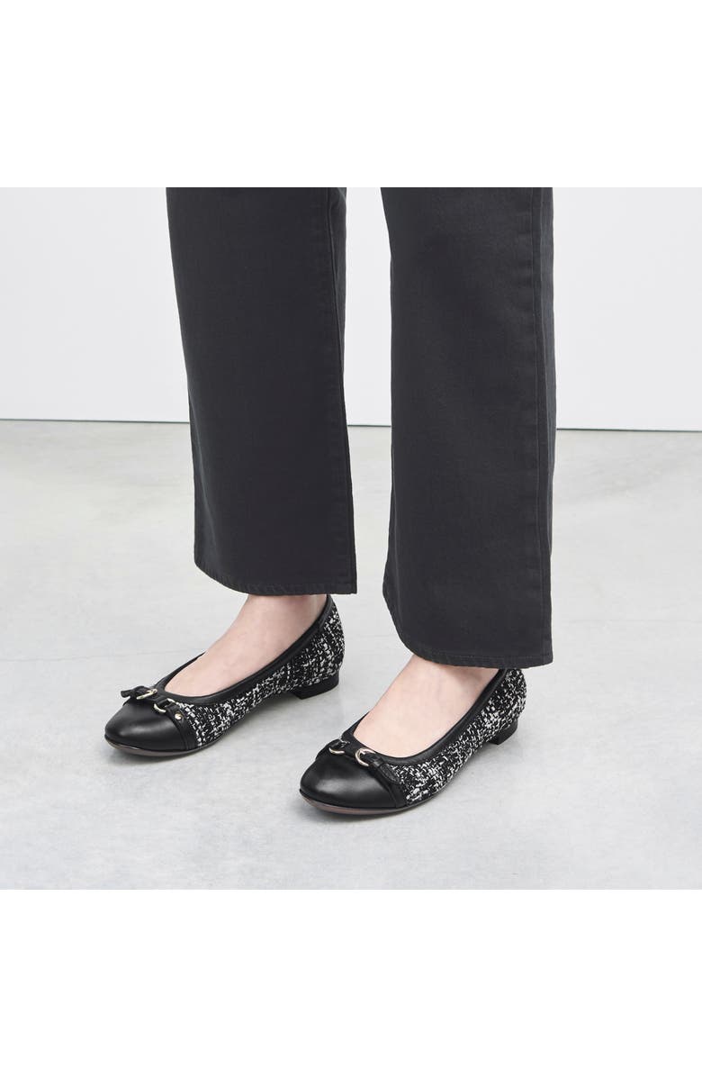 AGL Mae Cap Toe Tweed Ballet Flat, Alternate, color, Nero-Nero-Nero-Nero