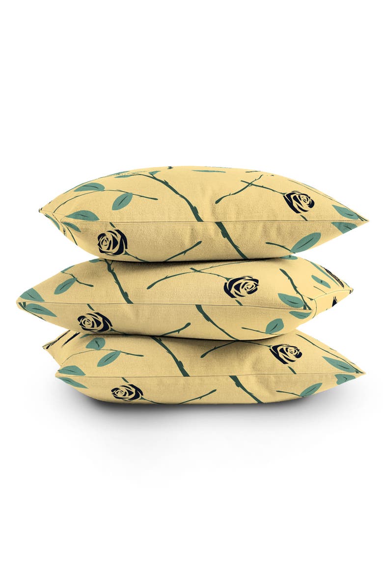 Deny Designs Dark Forest Roses Accent Pillow, Alternate, color, Green