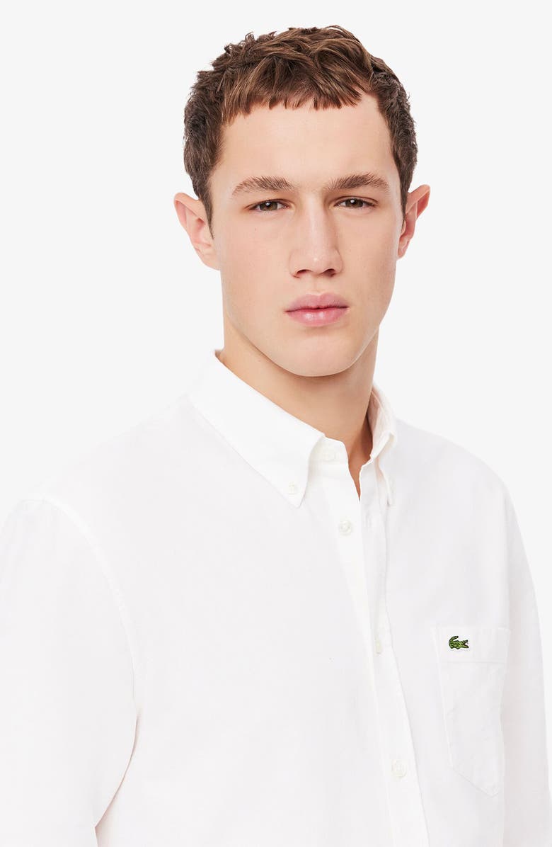 Lacoste Regular Fit Oxford Button-Down Shirt, Alternate, color, White