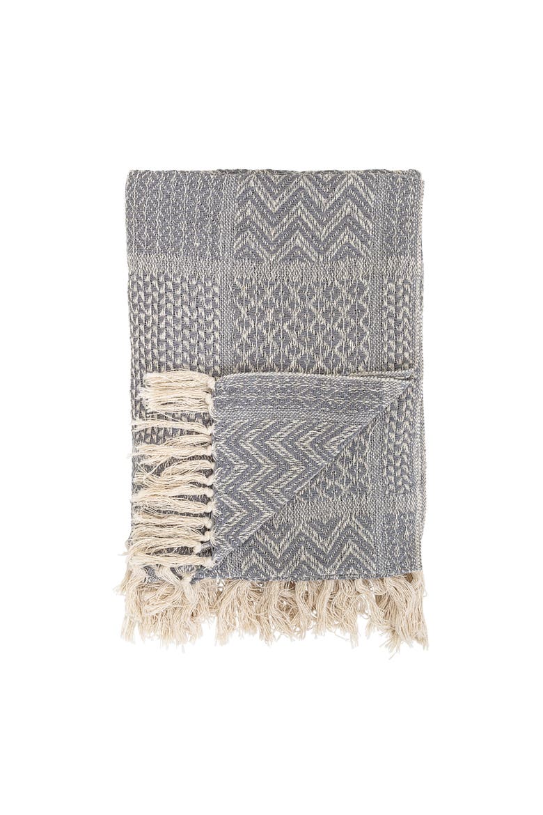 Throw Blanket with Fringe, Main, color, Grey