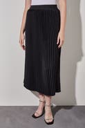 Ming Wang Midi Pleated Skirt Shimmer Woven