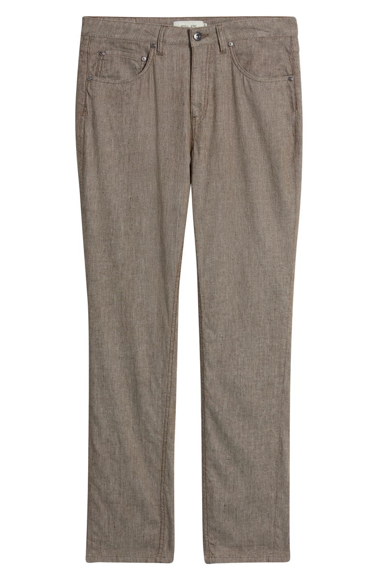 Bugatchi Straight Leg Five Pocket Pants, Main, color, Tobacco
