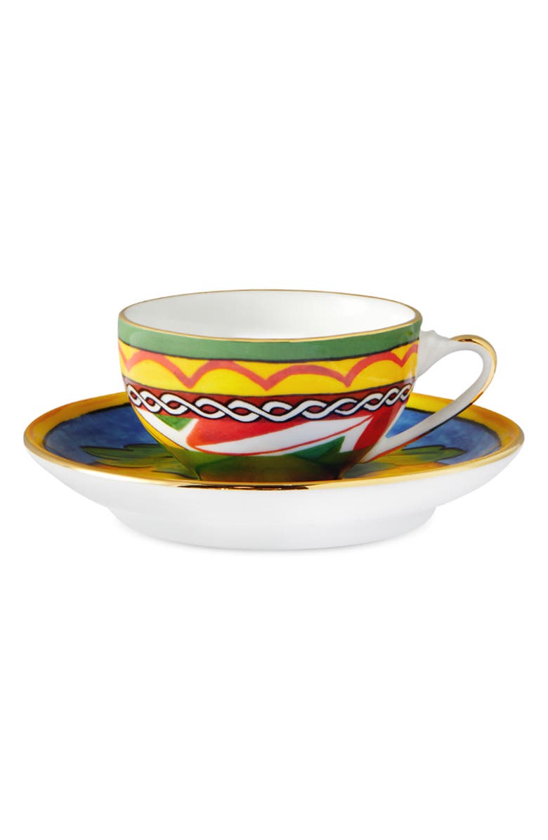 Dolce&Gabbana Carretto Lemon Espresso Cup & Saucer Set, Alternate, color, Yellow