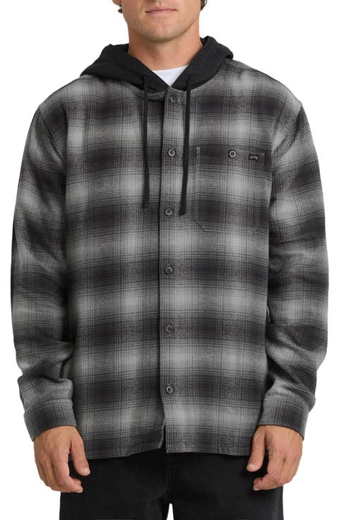 Baja Hooded Flannel Button-Up Shirt Jacket