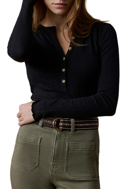 Paradise Pointelle Stitch Organic Cotton Blend Henley