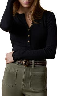 Faherty Paradise Pointelle Stitch Organic Cotton Blend Henley