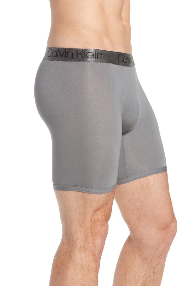 Ultrasoft Stretch Modal Boxer Briefs, Alternate, color, GREY SKY W/ BLACK LOGO