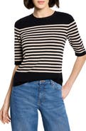 NIC+ZOE Stripe Cotton Blend Sweater
