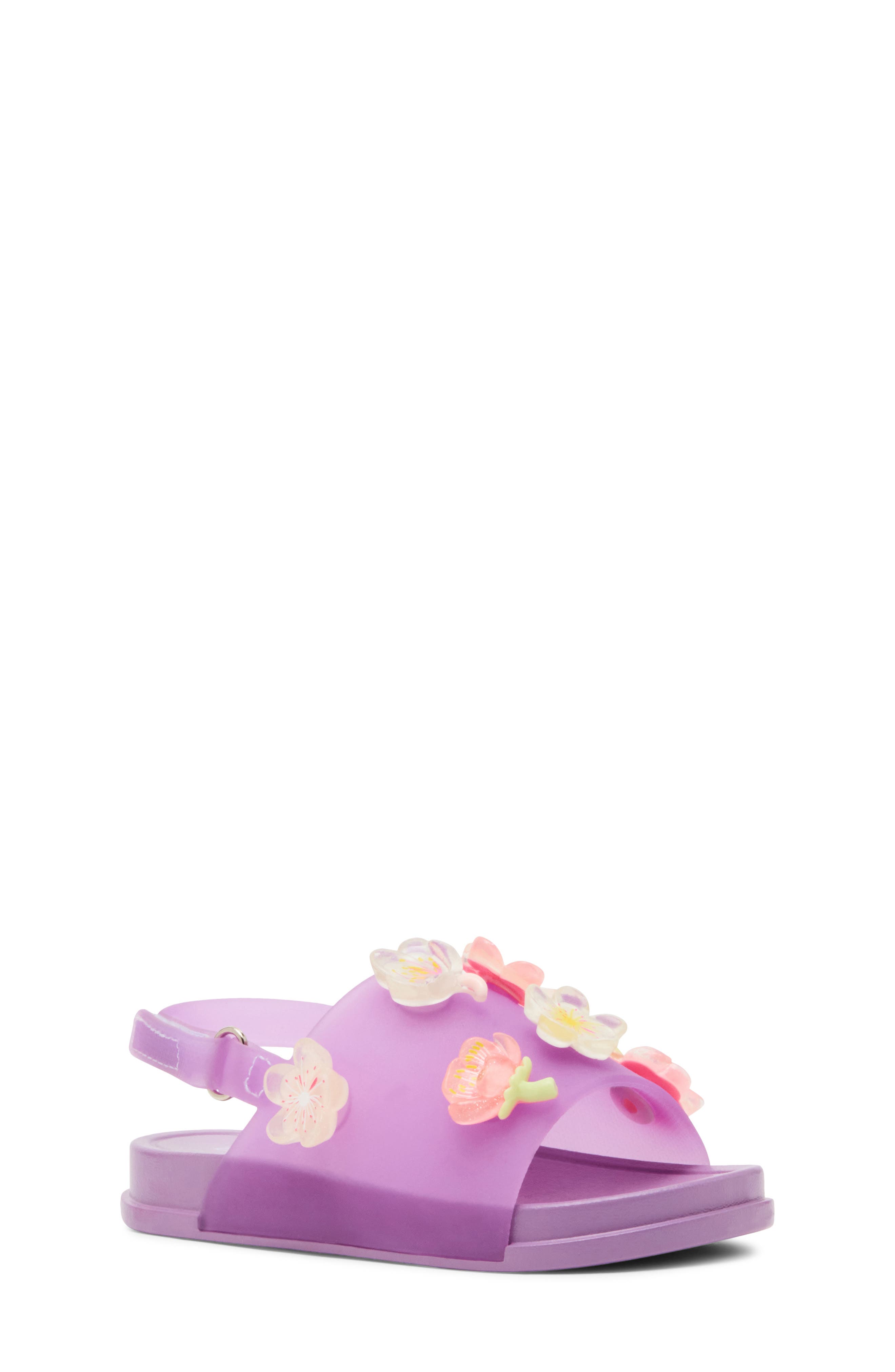 Steve Madden Kids' Tivey Floral Slingback Sandal, Main, color, Purple