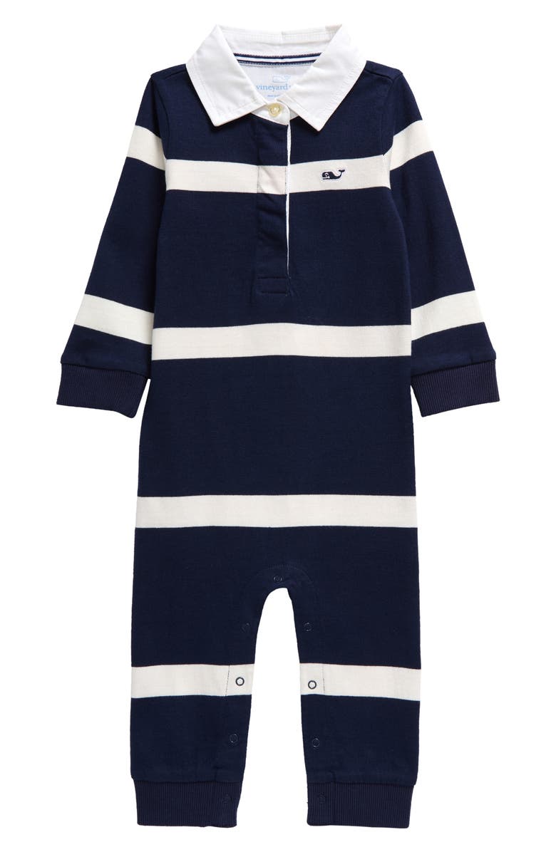 vineyard vines Rugby Cotton Romper, Main, color, 