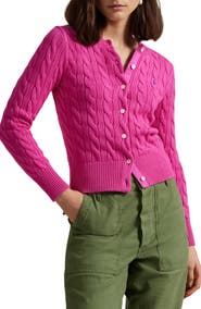 Polo Ralph Lauren Cable Knit Cotton Crewneck Cardigan