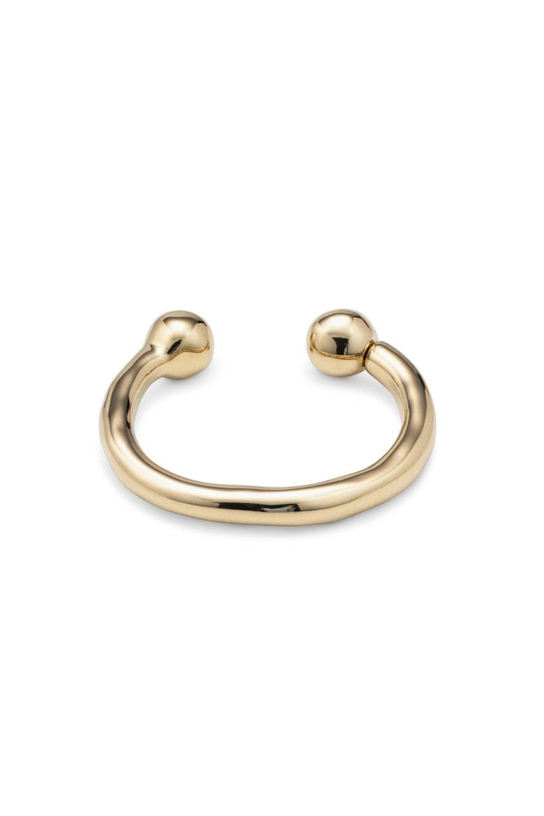 Double Bead Bangle, Alternate, color, Gold