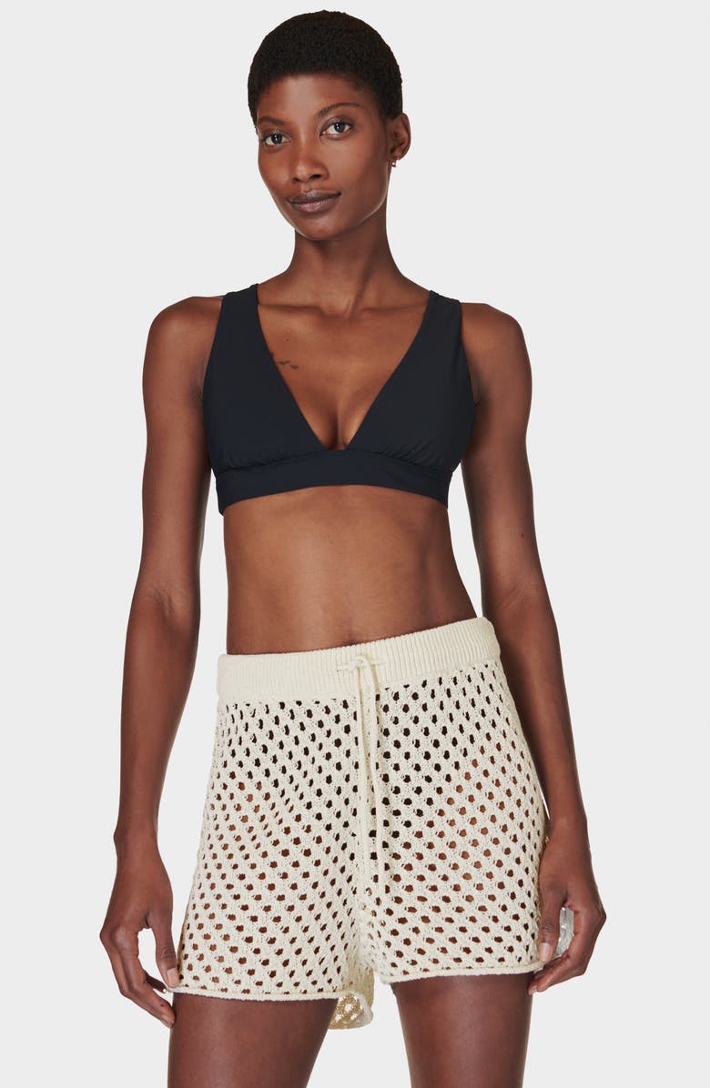 Sweaty Betty Beachside Open Stitch Cover-Up Sweater Shorts, Alternate, color, 