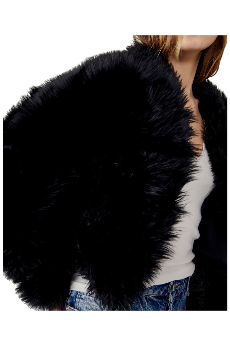 All Night Faux Fur Jacket, Alternate, color, BLACK