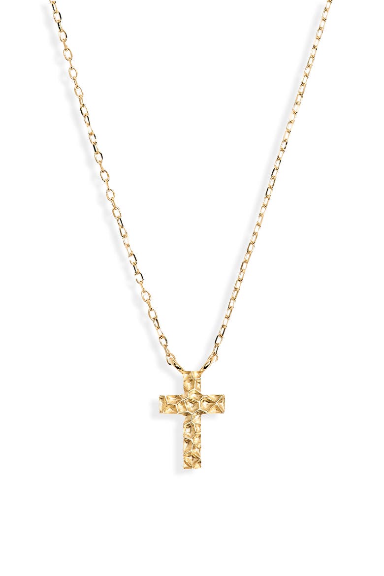 14K Gold Cross Pendant Necklace (Nordstrom Exclusive), Main, color, 14K YELLOW GOLD