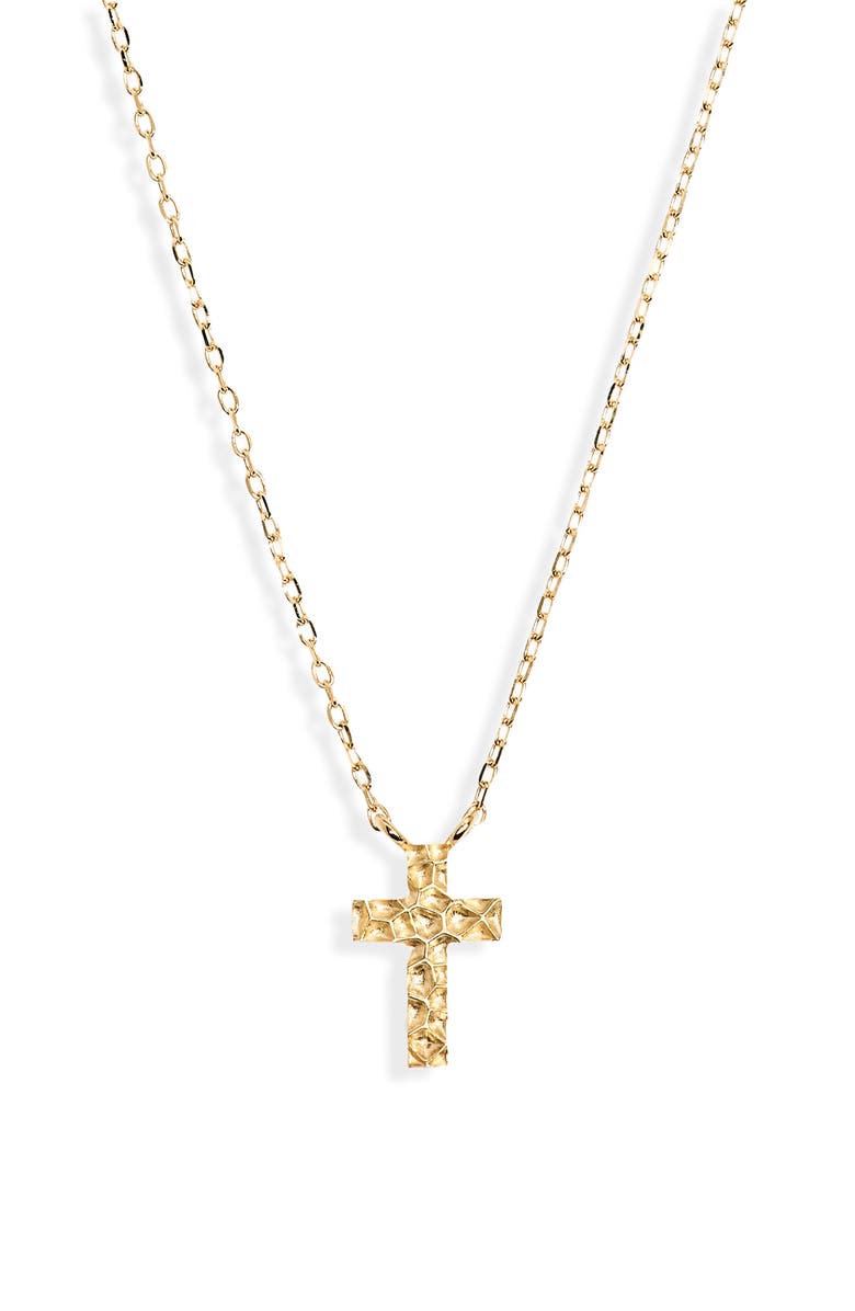 Bony Levy 14K Gold Cross Pendant Necklace, Main, color, 14K Yellow Gold