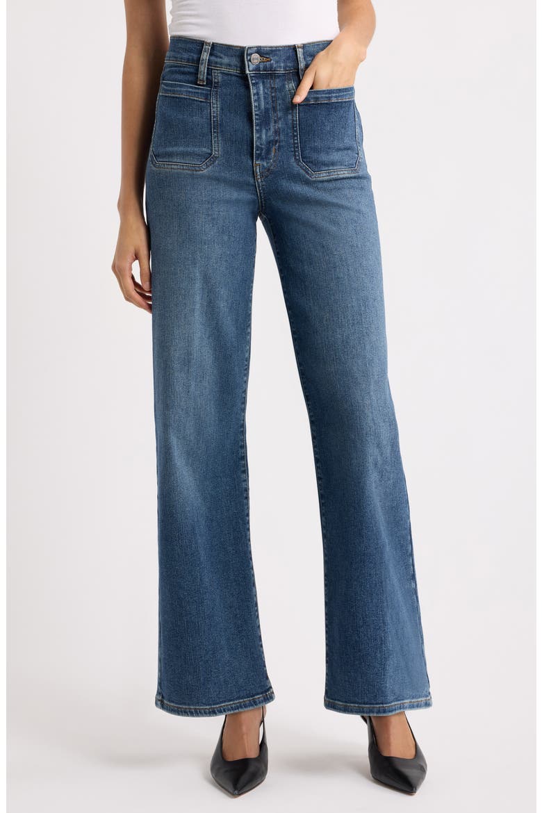 Le Pixie Slim Palazzo Pocket High Waist Wide Leg Jeans, Main, color, ETHER
