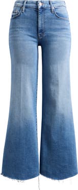 MOTHER Lil' Roller Frayed Wide Leg Jeans