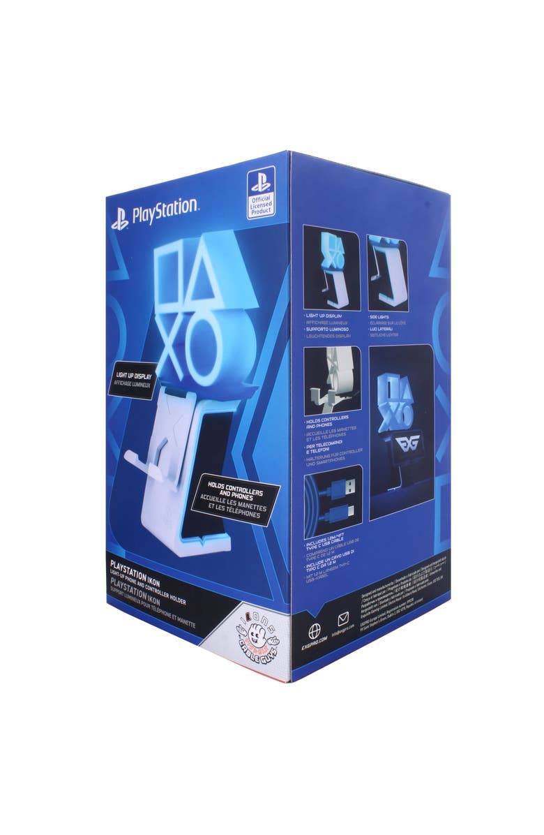 Exquisite Gaming Cable Guys Led Ikons Playstation Logo Charging Phone & Controller Holder, Alternate, color, Multicolored